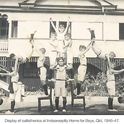 Display of callisthenics at Indooroopilly Home for Boy, Qld, 1946-47